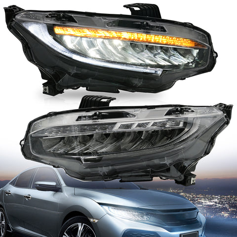 Vland LED Headlights Fit Honda Civic 10th Gen（FC/FK) 16-21