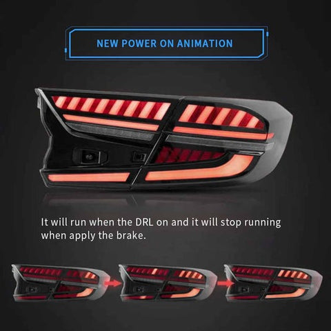 Vland LED Tail Lights Fit Honda Accord Startup with dynamic animation 2018-2022