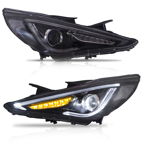 Vland Headlights Fit Hyundai Sonata 6th Gen (YF) With Demon Eyes 2010-2015