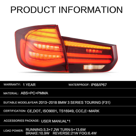 Pre-Sale Vland Tail light Fit BMW 3 Touring 2013-2018