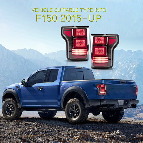 Vland OLED Tail Lights Fit Ford F150 w/Animation Amber Turn Signal 2015-2020