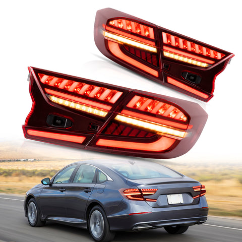 Vland LED Tail Lights Fit Honda Accord Startup with dynamic animation 2018-2022