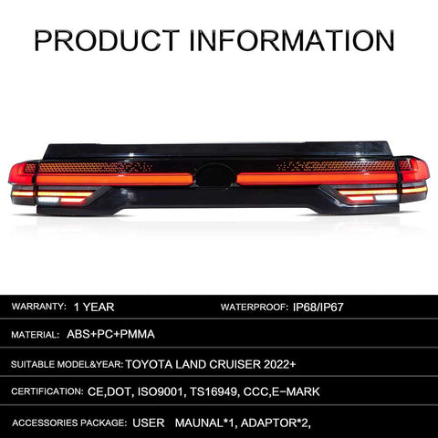 Pre-Sale Vland Tail Lights Fit Toyota Land Cruiser 2022 2023 2024